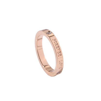 Women's Korean Style Simple Fashionable Rose Gold Rings