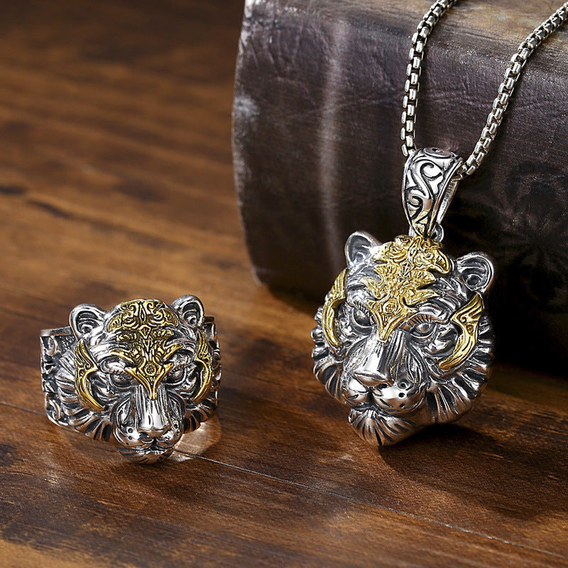 Men's Tiger Life Domineering Head Trendy Match Niche Pendants