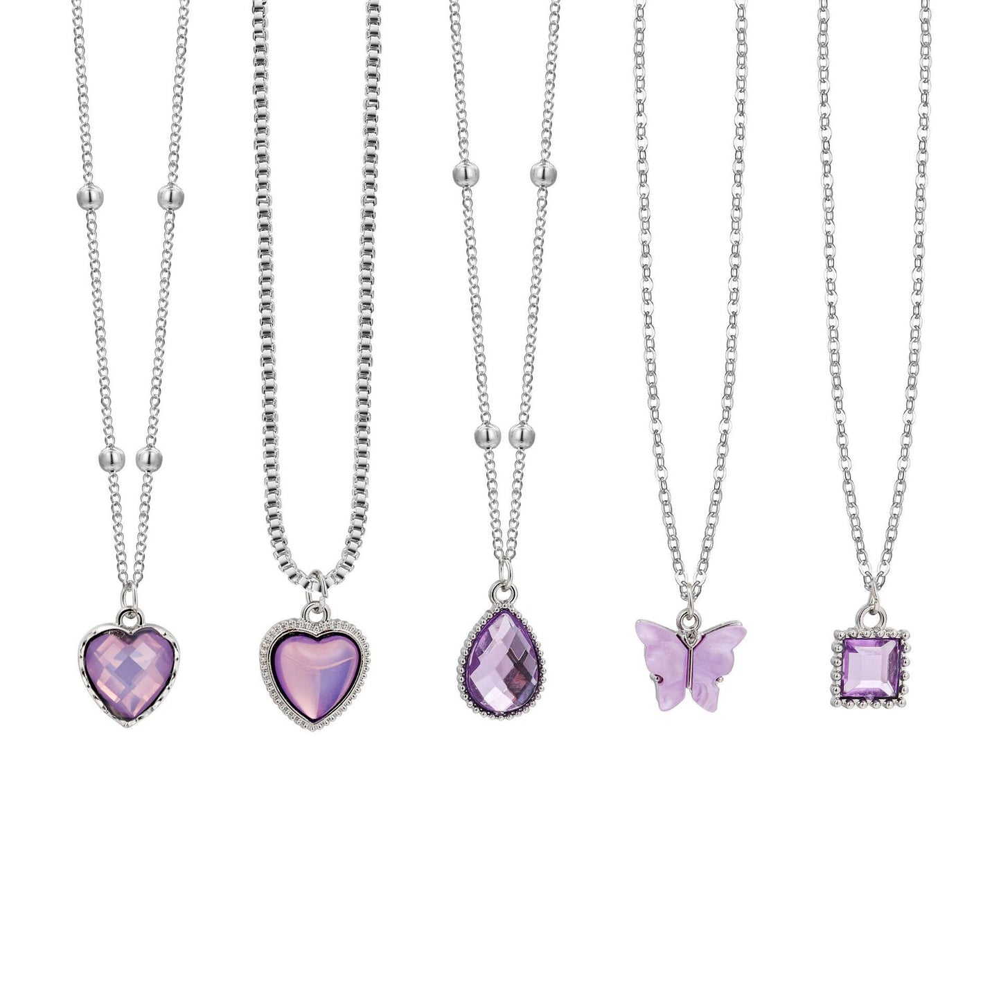 Chain Butterfly Water Drop Love Box Suit Cute Trendy Necklaces