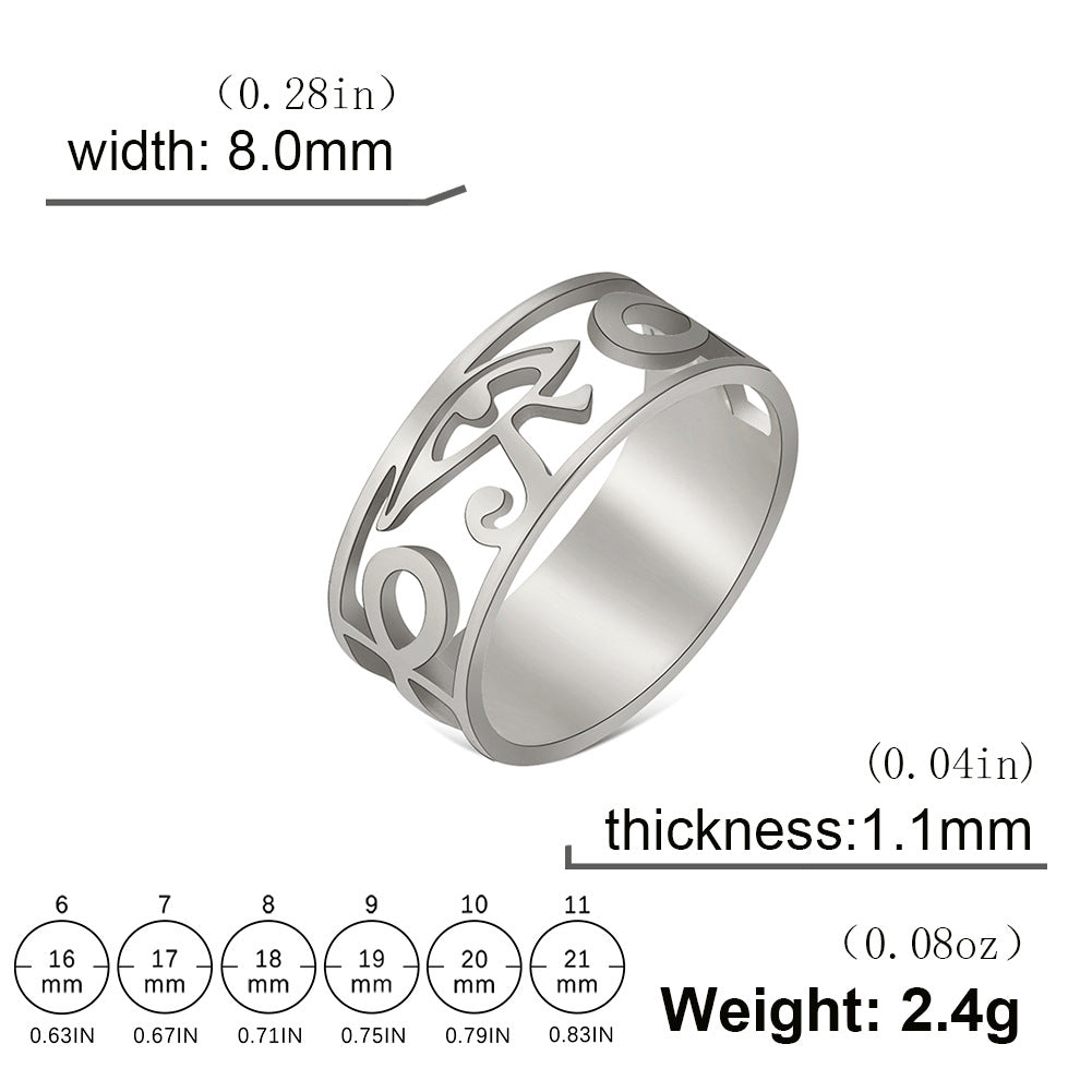 Personalized Hollow Eyes Modeling Male Symbol Rings