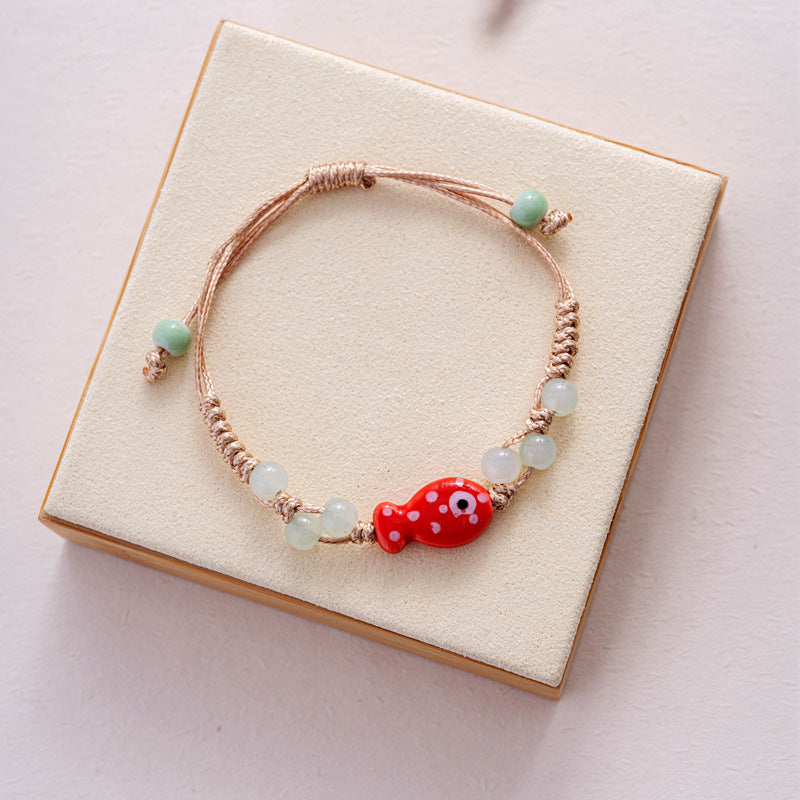 Ceramic Ornament Fish Hand-woven Korean Simple Personalized Bracelets