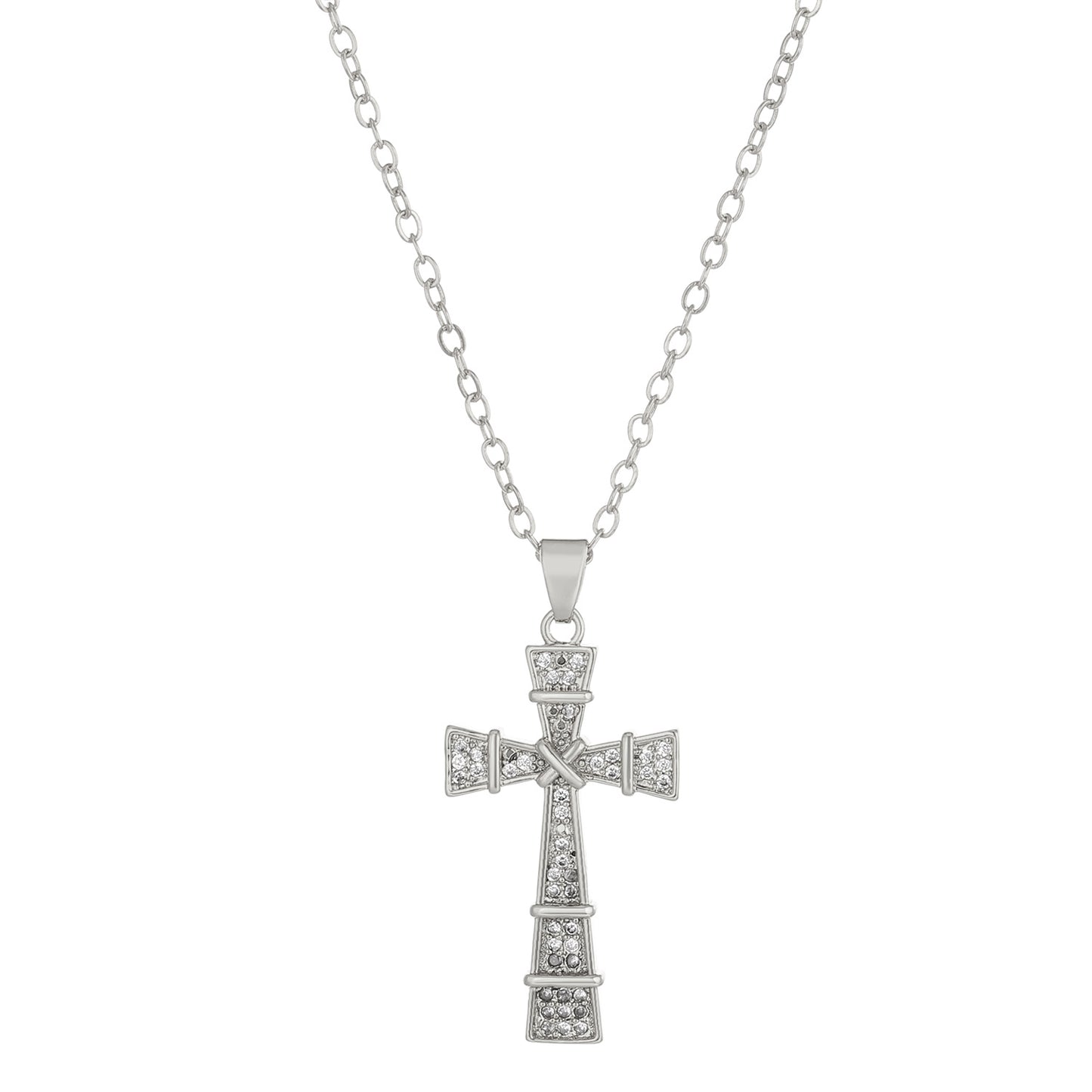 Micro Inlaid Zircon Cross Creative Personality Virgin Female Necklaces