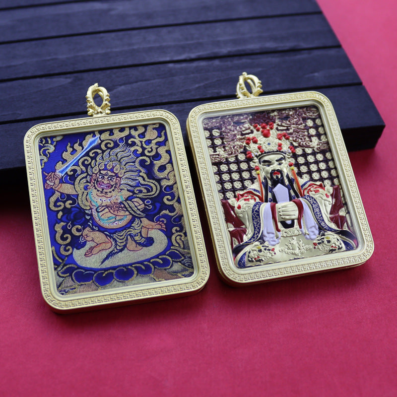 Eight Guards Dragon Five Master Three-dimensional Double-sided Tibetan Pendants