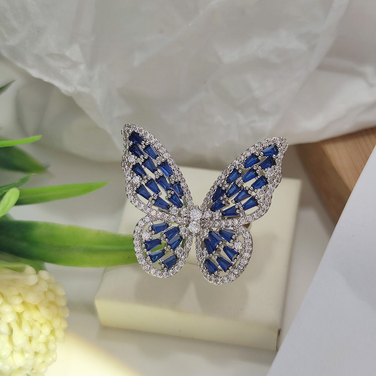 Zircon Butterfly Open Index Finger Trendy Rings