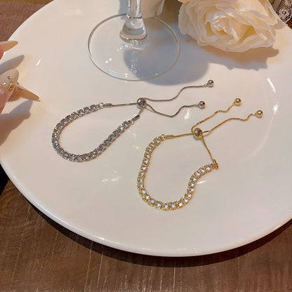 Light Luxury Super Flash Water Drop Zircon Geometric Pull-out Bracelets