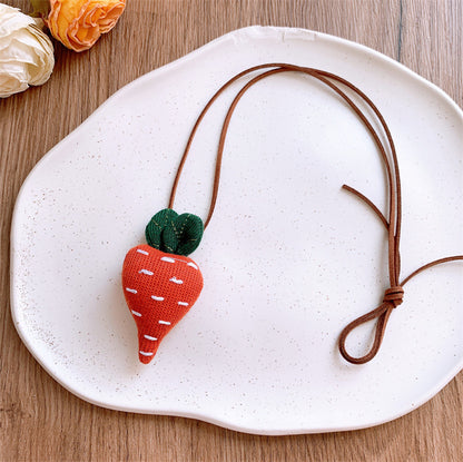 Children's Korean Style Fabric Mushroom Cartoon Small Necklaces