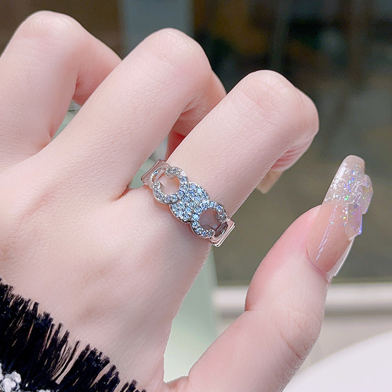 Rhinestone Zircon Light Luxury High-grade Design Rings