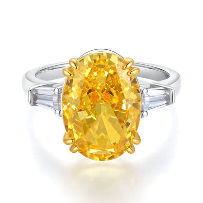Sterling Sier Yellow Diamond Female Ice Rings
