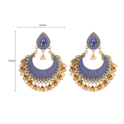 Alloy Ornament High Profile Retro Indian Style Hollow Earrings