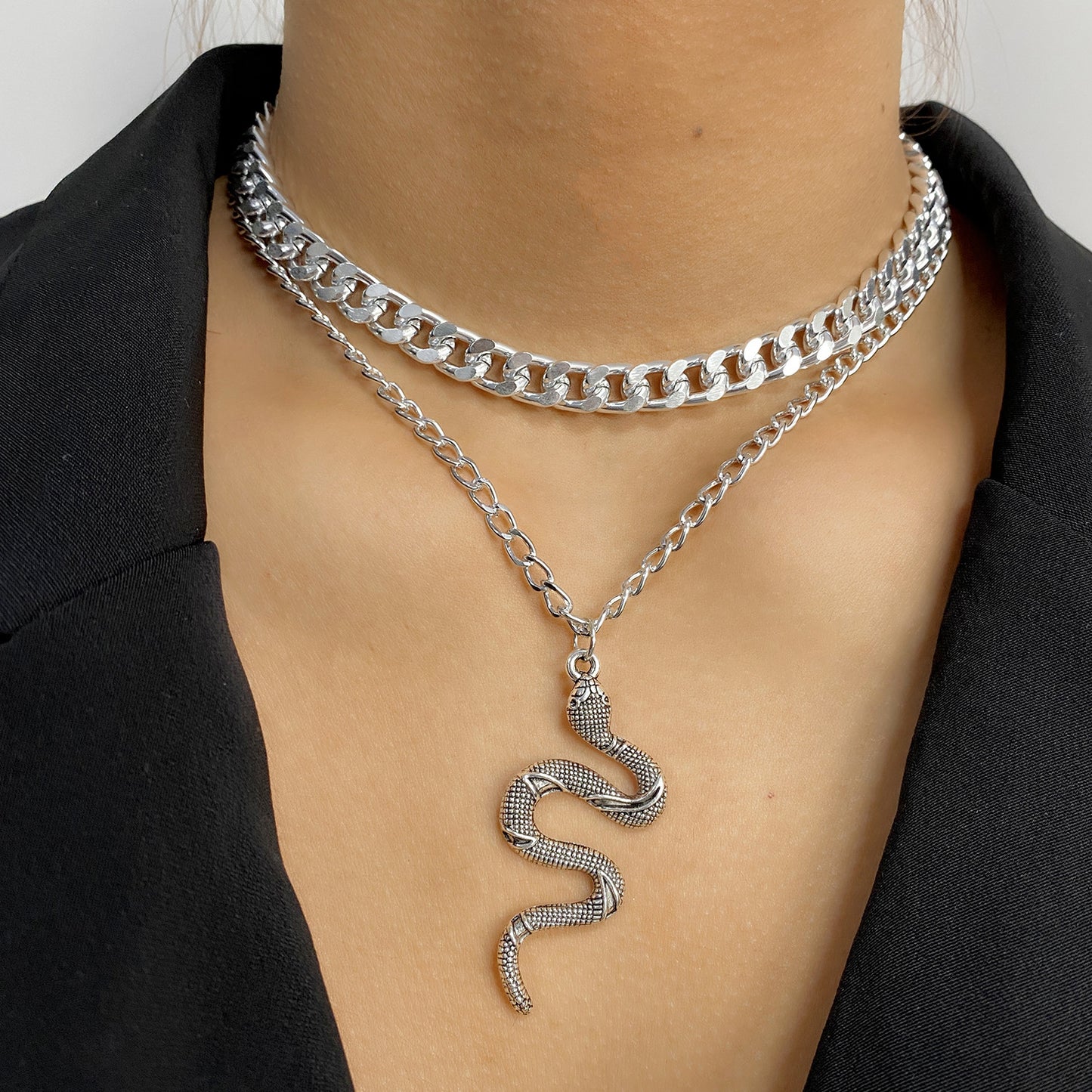 Punk Chain Snake Design Street Hip Hop Necklaces