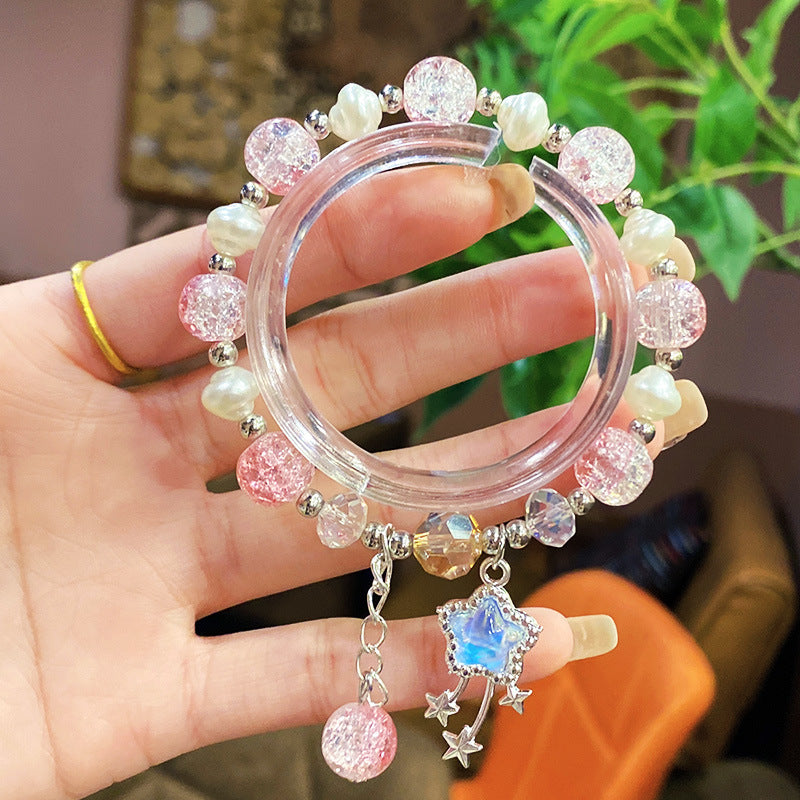 Sweet Meteor Glazed Female Girlfriends Sky Blue White Niche Bracelets