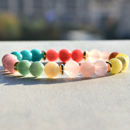 Mixed Color Natural Stone Boho Handmade Bracelets