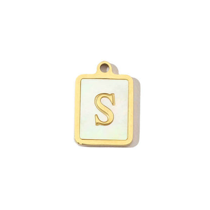 Real Gold Letters Stainless Steel Shell Pendants