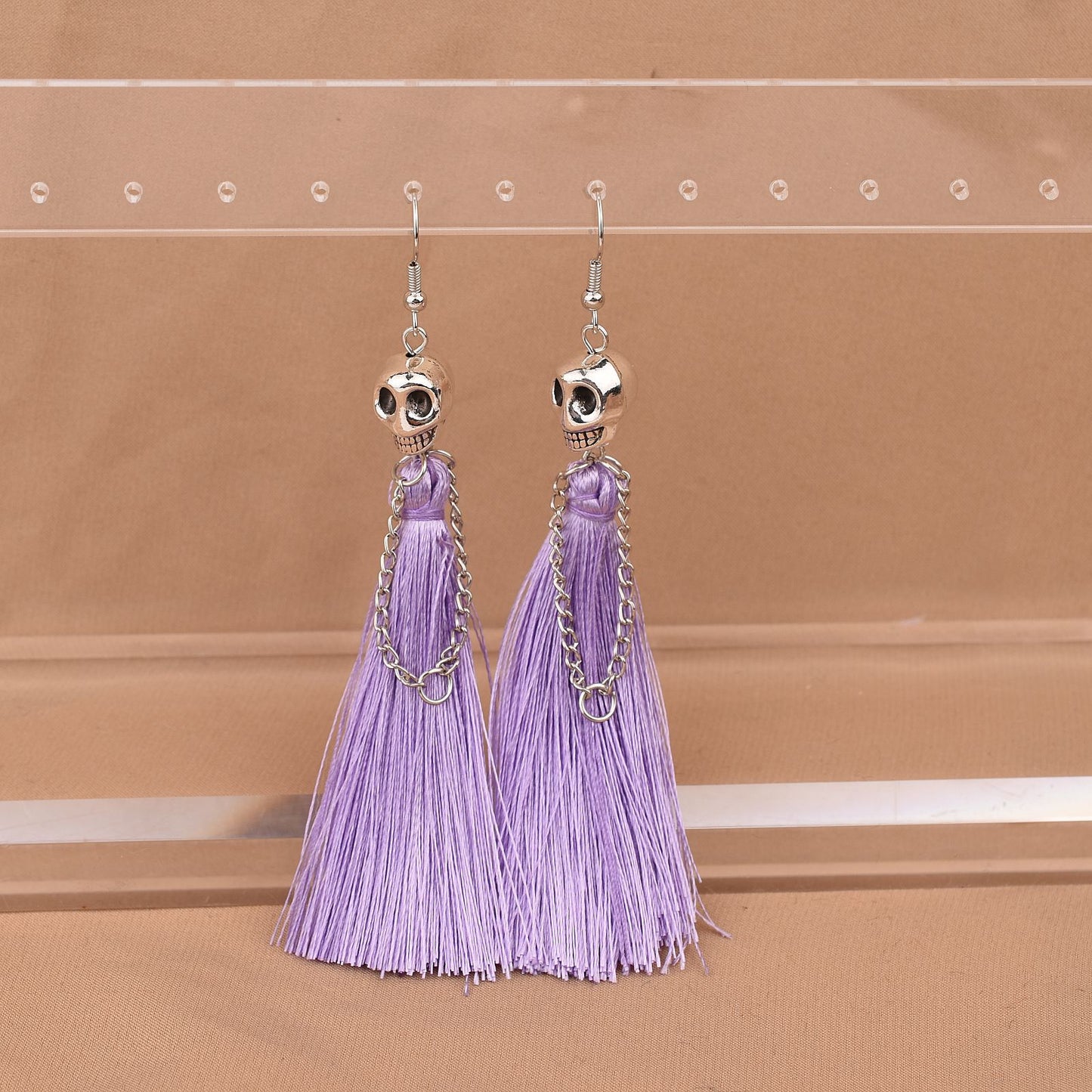 Women's Halloween Skull Tassel Hanging Punk For Earrings