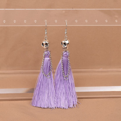 Women's Halloween Skull Tassel Hanging Punk For Earrings