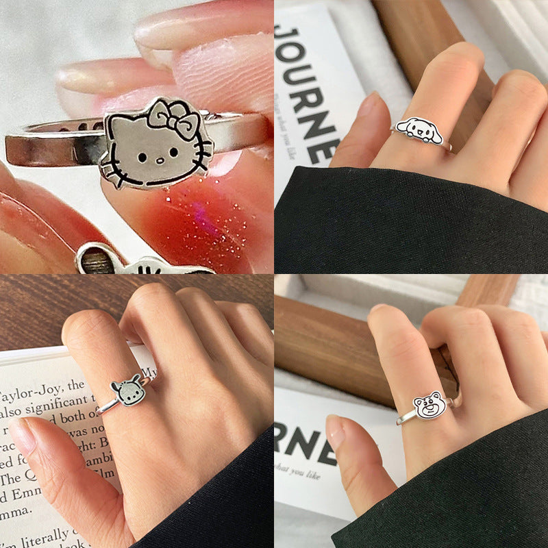 Sweet Cute Love Hello Kitty Opening Rings