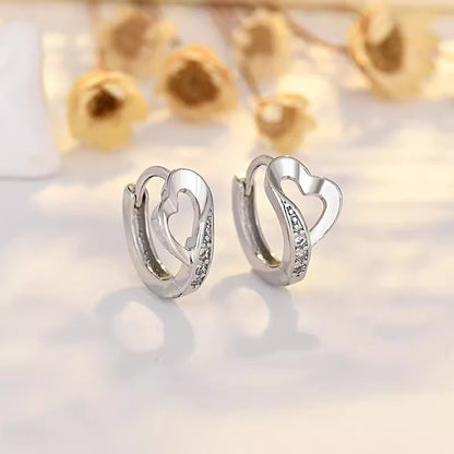 Women's Heart-shaped Zircon Simple Trendy Personality Fashion Earrings