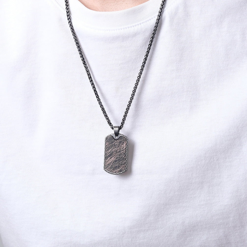 Men's Stainless Steel Crack Fashion Trend Scratch Pendants