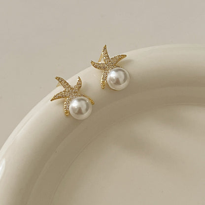 Women's High-grade Pearl For French Entry Lux Niche Earrings