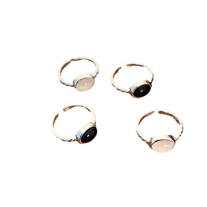 Simple Bright Sier Accessories Sterling Agate Rings