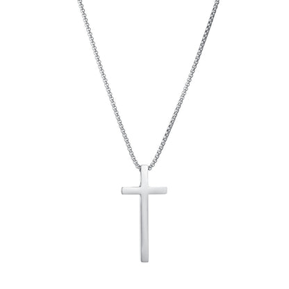 Men's Simple Fashion Cross Titanium Steel Ornament Pendants