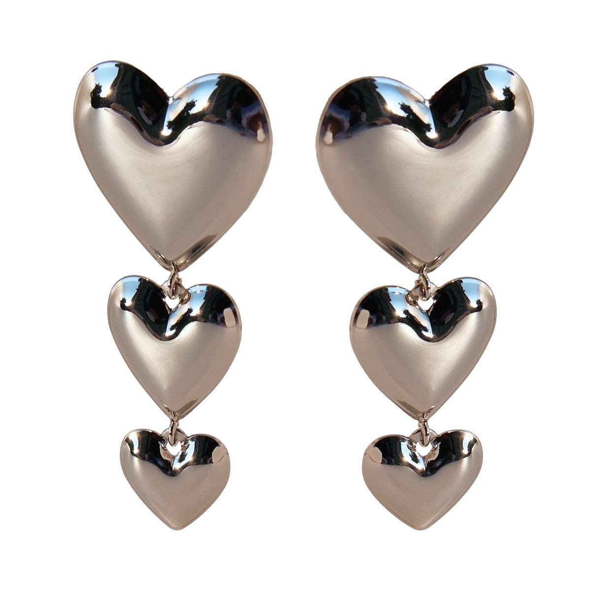 Exaggerated Long Love Heart Shape Female Earrings