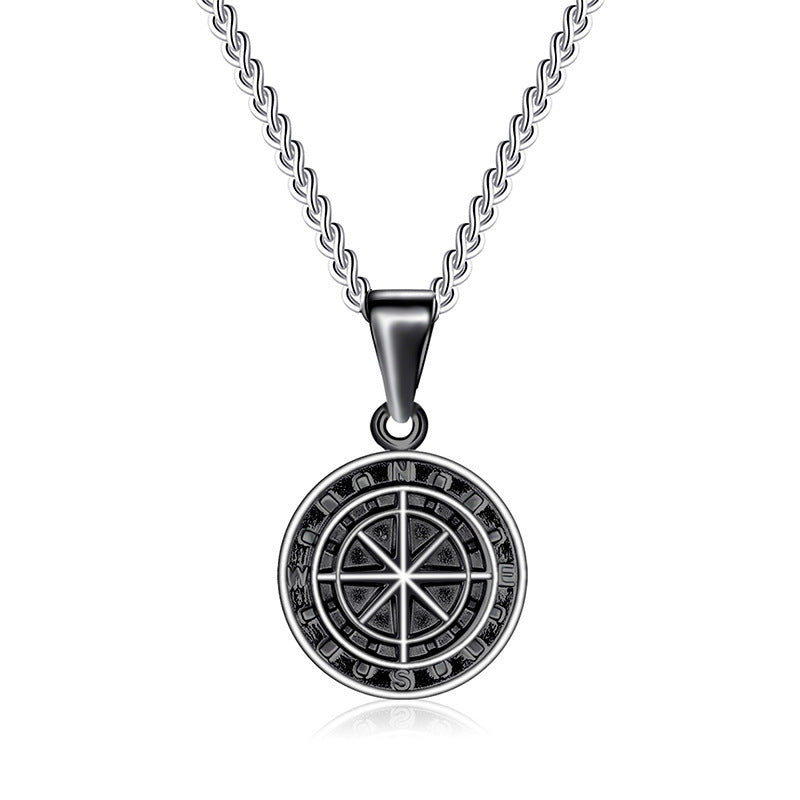 Women's & Men's Steel Vintage Compass Punk Casting Coin Necklaces