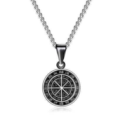 Women's & Men's Steel Vintage Compass Punk Casting Coin Necklaces