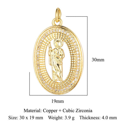 Virgin Angel Copper Zircon Cross Ornament Pendants