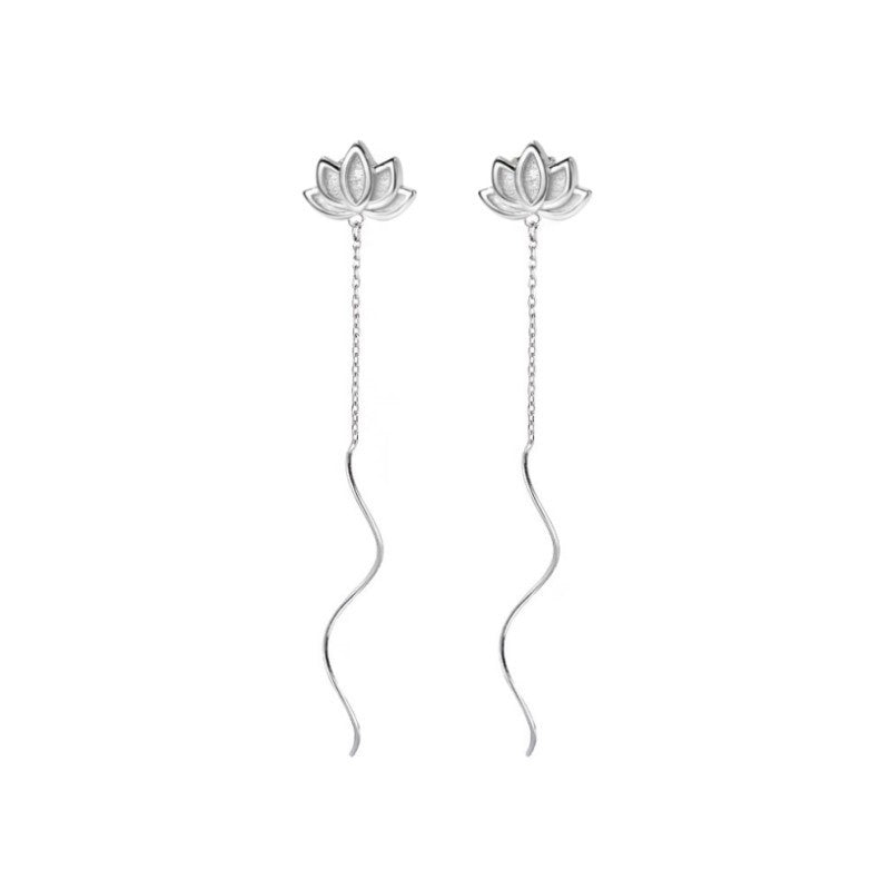 Sterling Sier Affordable Luxury Fashion Lotus Earrings