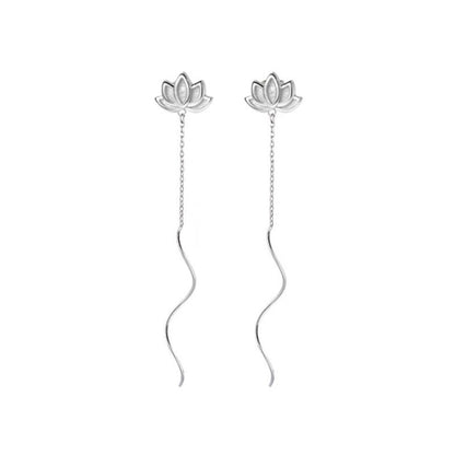 Sterling Sier Affordable Luxury Fashion Lotus Earrings