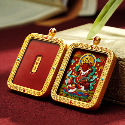 Painted Square Plate Wipe Handmade Brass Pendants