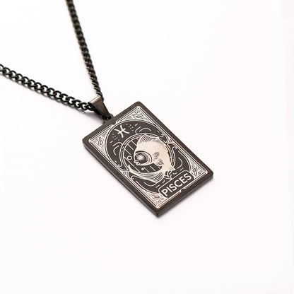 Men's Twee Constellations Logo Dog Tag Vintage Necklaces