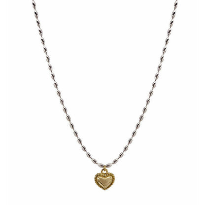 Retro Simple Gold Sier Color Matching Bead Niche Advanced Necklaces