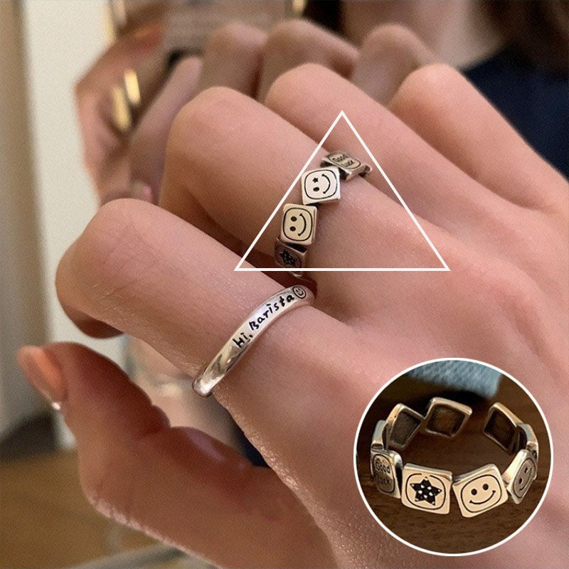 Offer Open Female Retro Fashion Twin Rings