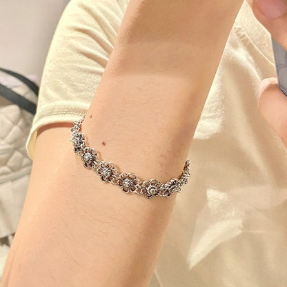 Simple Distressed Little Flower Design Cold Style Bracelets