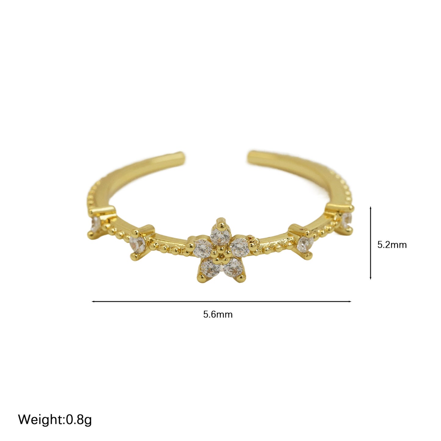 Women's Color Zirconium December Birthday Stone Little Flower Rings