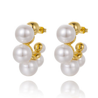 Women's Imitation Pearl Exaggerated Korean Style High Earrings