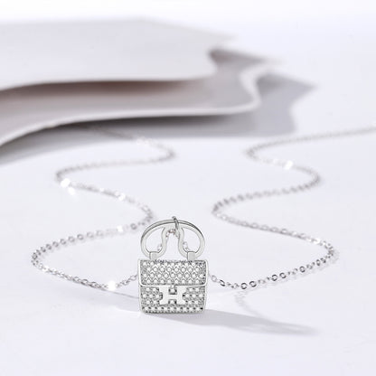 Women's Handbag Sterling Sier Diamond English Letter Fashion Design Pendants