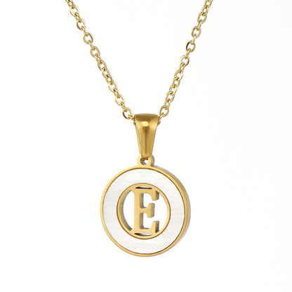 Hollow Titanium Steel Metal English Letter Female Necklaces