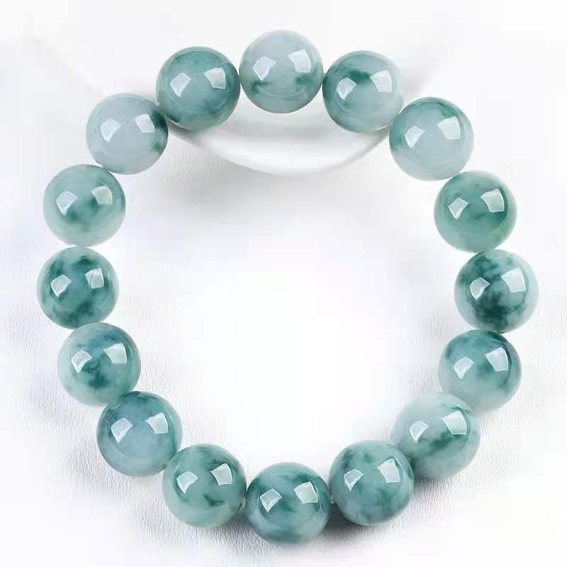 Natural Stone Floating Flowers Green Chalcedony Simple Bracelets