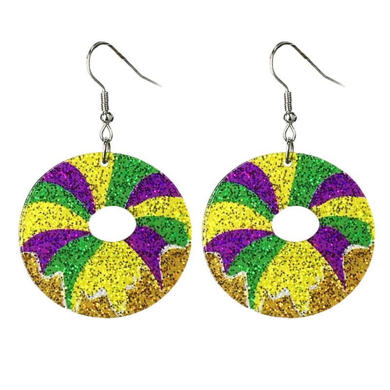 Carnival Shiny Acrylic Simple Party Parade Earrings