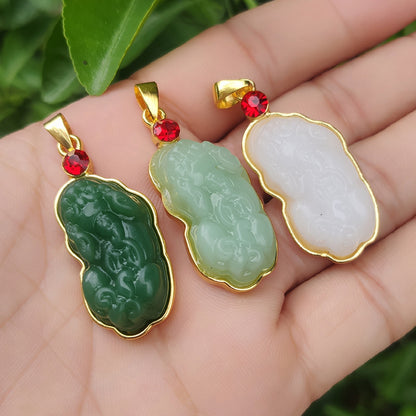 Women's & Men's Imitation Jade Ethnic Style Couple Sweater Pendants