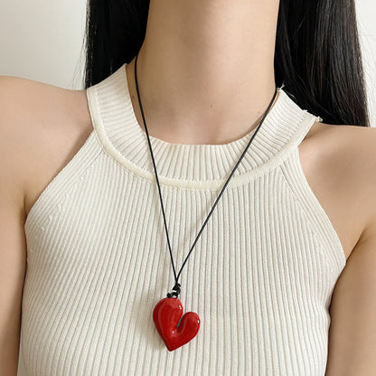 Women's Niche Sweet Cool Irregular Heart Pull Adjustable Fashion Necklaces