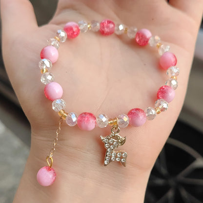 Women's Crown Six-pointed Star Deer Round Beads Bracelets