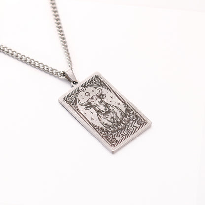 Men's Twee Constellations Logo Dog Tag Vintage Necklaces