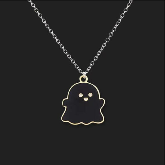 Black White Ghost Sweet Cool Creative Necklaces