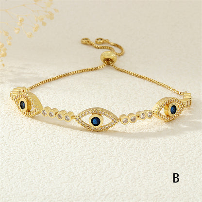 Women's Ornament Copper Plating Inlaid Zircon Adjustable Bracelets