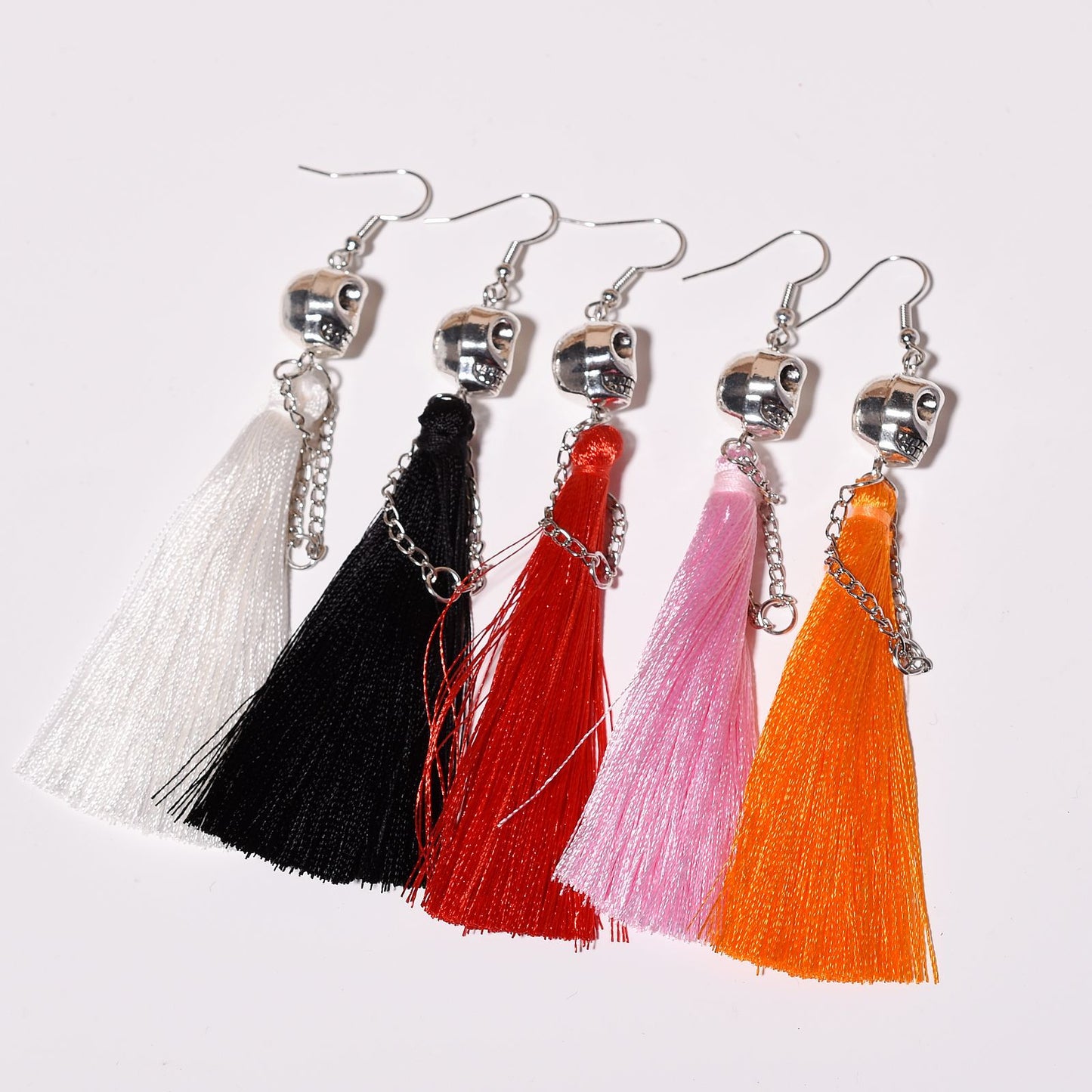 Women's Halloween Skull Tassel Hanging Punk For Earrings