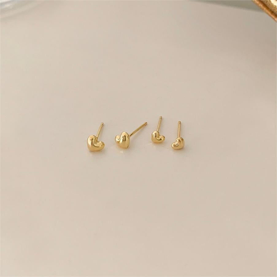 Sterling Sier Female With Hearts Small Earrings